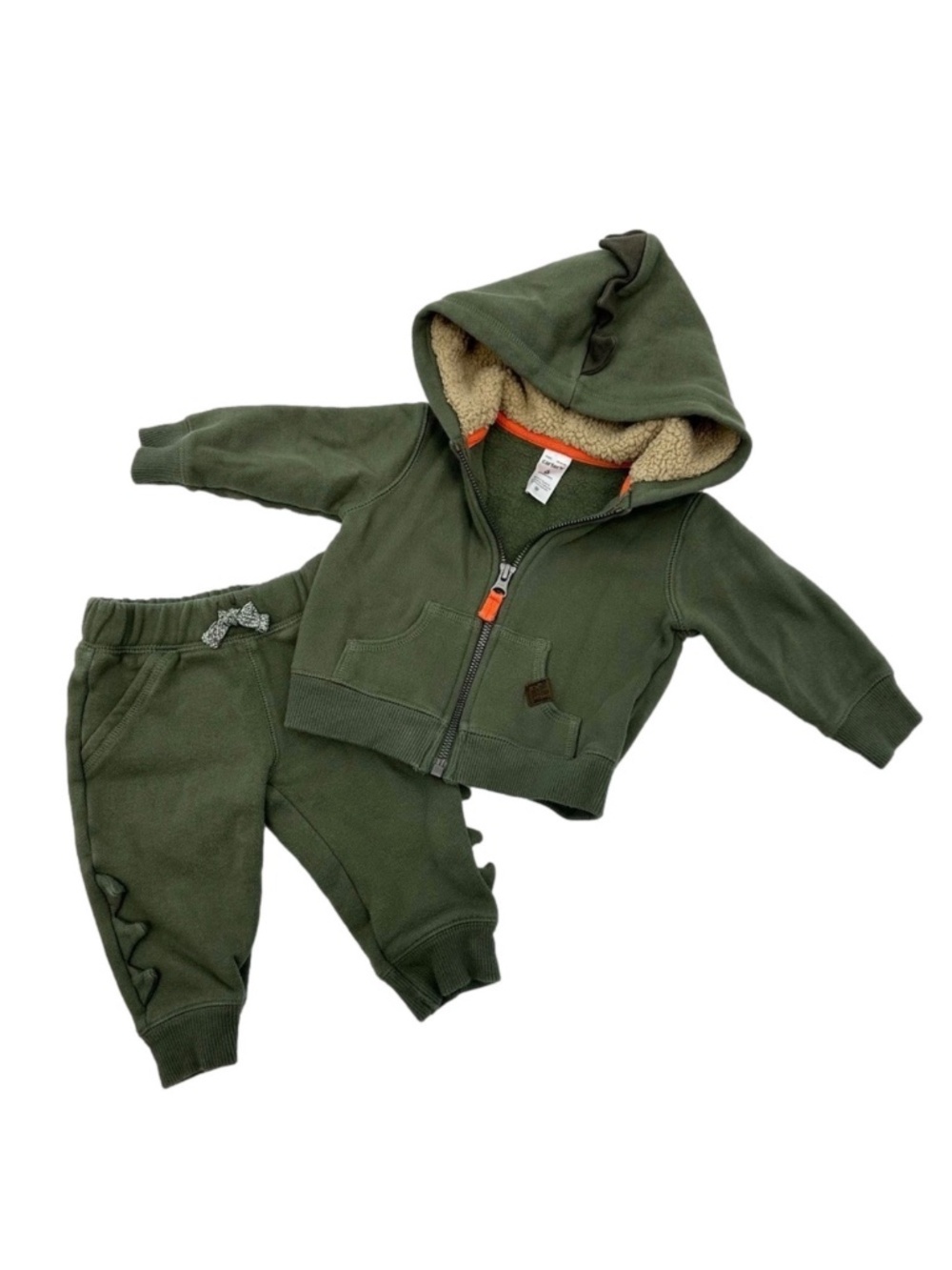 Carter's Green Dinosaur Hoodie and Sweatpants Set 6 Months